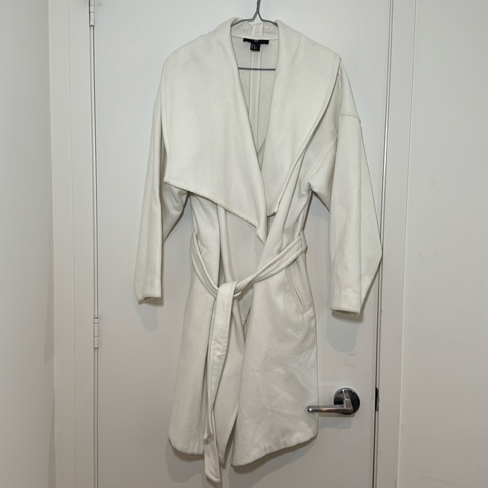 H&M Off-white Shawl Lapel Coat